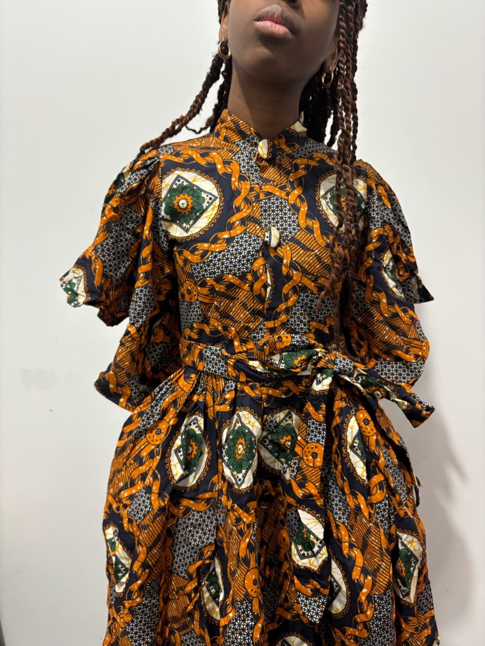 Women african ankara print one shoulder dress